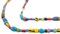 The Bead Chest Christmas Beads: Vintage African Love Glass Beads, Turquoise Medley, Authentic Multicolor, Full Strand